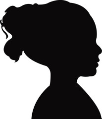 a girl head silhouette vector