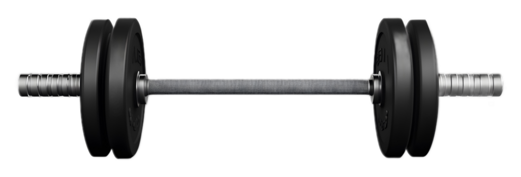 Gym barbell on a transparent background. isolated background.