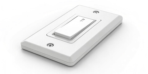 A Simple White Light Switch Isolated on a White Background for Home Electrical Design