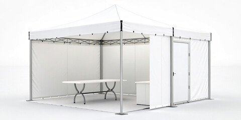 Elegant White Showcase Display Tent with Table for Events and Exhibitions