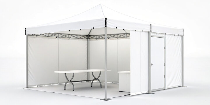 Elegant White Showcase Display Tent with Table for Events and Exhibitions