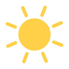 Yellow sun icon vector, sun icon vector in trendy flat style illustration isolated on white background.