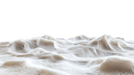 Soft snowdrifts creating gentle hills on transparent background