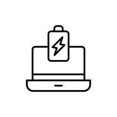 Battery saving outline icons, minimalist vector illustration ,simple transparent graphic element .Isolated on white background