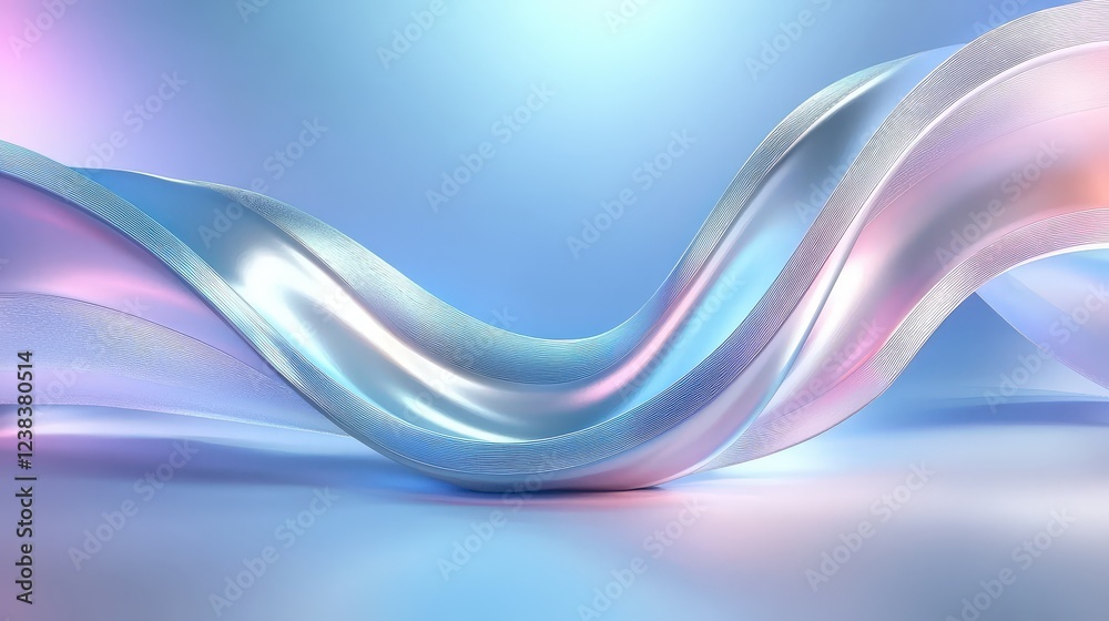 Poster A mesmerizing blue abstract pattern with fluid, wavy lines and soft gradients, creating a modern and dynamic visual effect.