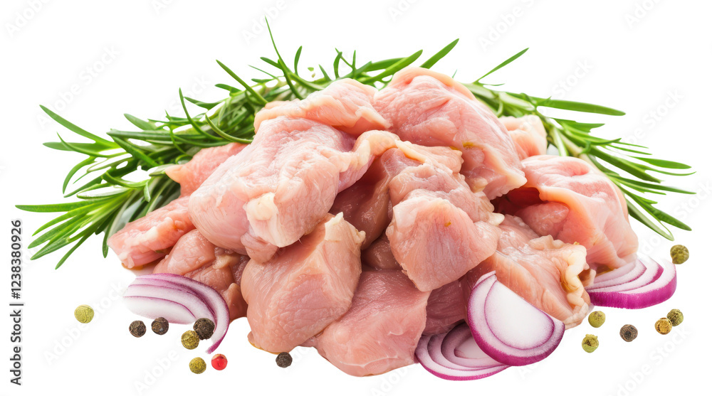 Wall mural PNG Chicken diced fillet meat food pork.