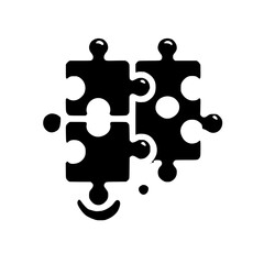 Abstract Puzzle Pieces: Teamwork, Unity, and Problem-Solving Concept. Black and white minimal graphic design. Ideal for business, teamwork, and strategy visuals.