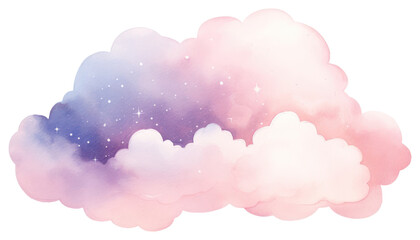 Obraz premium PNG Dreamy watercolor cloud illustration