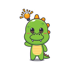 dinosaur mascot cartoon character vector illustration get an idea.