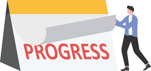 Working progress, deadline, time fly, working project plan or reminder concept.

