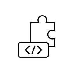 Browser extension outline icons, minimalist vector illustration ,simple transparent graphic element .Isolated on white background