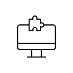 Browser extension outline icons, minimalist vector illustration ,simple transparent graphic element .Isolated on white background