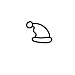 Fototapeta premium Christmas Hat Line Icon
