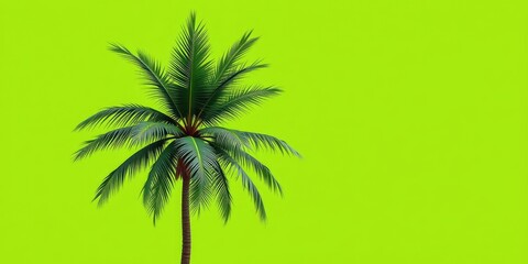 Obraz premium Tropical yucca palm tree cutout against a bright green background, plant life, outdoor, nature
