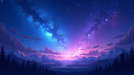 sunset in the mountains