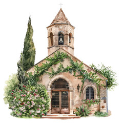Fototapeta premium PNG Charming rustic church illustration