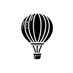 Vintage Hot Air Balloon: A Journey of Freedom and Exploration. Minimalist Black and White Graphic Design