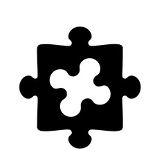 Abstract Black and White Puzzle Piece: Simple Missing Piece Graphic Design