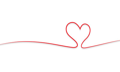 Minimalistic red heart-shaped pattern. Simple, elegant design. A simple isolated linear pattern. 