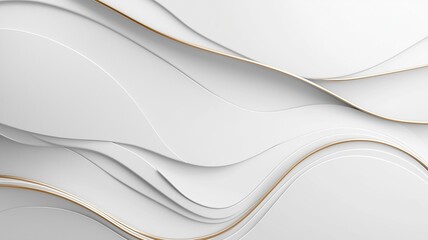Obraz premium Beautiful Waves of White and Gold Design Elegance