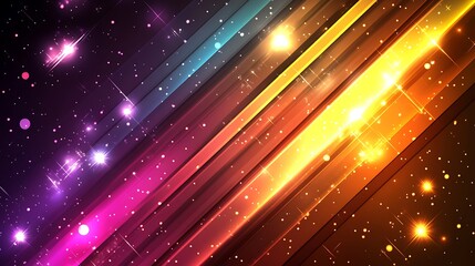 Obraz premium Abstract Diagonal Lines Glowing Brightly In Space