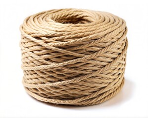 Obraz premium Coil of rope on white.
