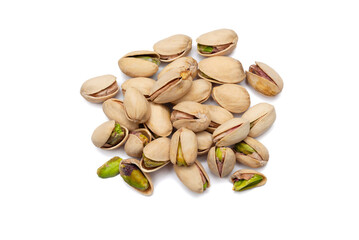 pistachio nuts on white background