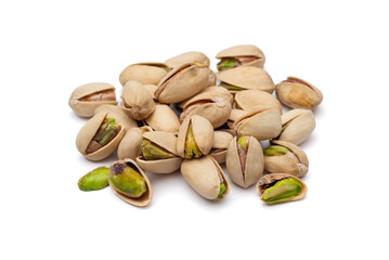 pistachio nuts on white background