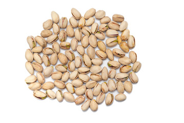 pistachio nuts on white background