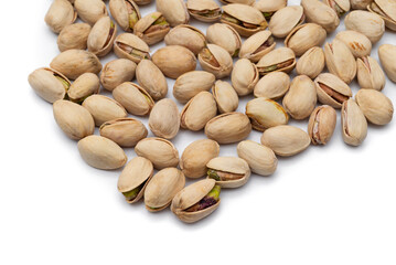 pistachio nuts on white background