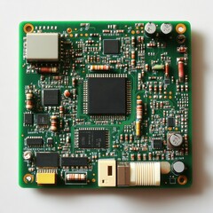 Close-up View of a Circuit Board with Electronic Components and Integrated Circuits for Technology Backgrounds