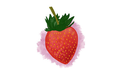 watercolor paint  strawberry isolated on white background