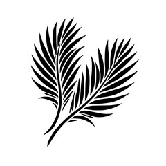 Obraz premium Elegant Black and White Palm Leaves Minimalist Botanical Print: Stylish Home Decor, Nature-Inspired Wall Art