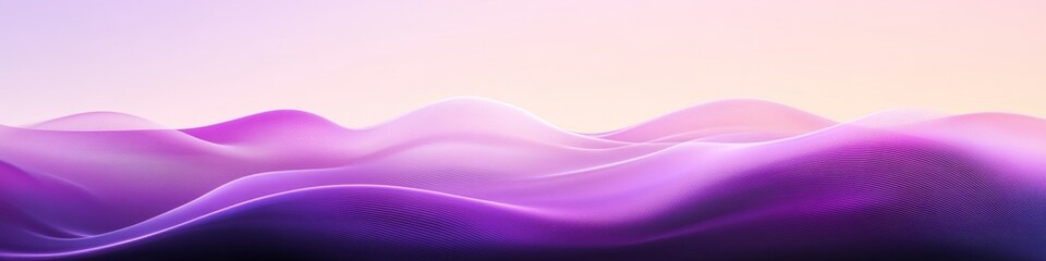 Naklejka premium Abstract Lavender Gray To Soft Violet Gradient, Minimalist Design With Fine, Delicate Purple Waves