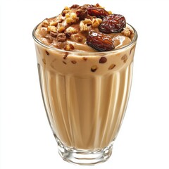 Sweetened with blended dates and garnished