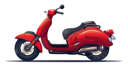 Obraz premium Classic red scooter isolated on transparent background: perfect for delivery and urban lifestyle illustrations