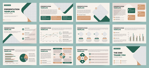 Modern presentation slide templates. Infographic elements template set for web, print, annual report brochure, business flyer leaflet marketing and advertising template. Vector Illustration.