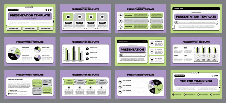 Modern presentation slide templates. Infographic elements template set for web, print, annual report brochure, business flyer leaflet marketing and advertising template. Vector Illustration.