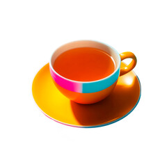Colorful Coffee Cup displayed beautifully on white Background