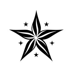 Black Star Graphic Design: Simple, Elegant Vector Illustration. Perfect for logos, prints, and decorations.  A stylish and modern design element.