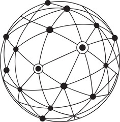Fototapeta premium Global Network Sphere - Digital Connection Abstract Line Art