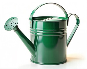Agriculture Green watering can on white