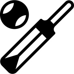 Vector Icon Cricket, Bat, Ball, Match, Cricket Match, Sport, Team Sport