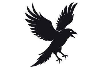 eagle with wings  flying bird vector silhouette