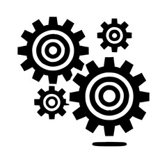 Abstract Gearwheel Mechanism: Black and White Industrial Design. Geometric Pattern, Minimalist Technology Illustration. Perfect for Engineering, Manufacturing, and Industrial Themes.
