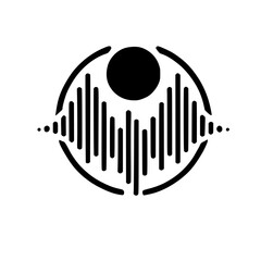 Abstract Black and White Circular Wave Graphic Design: Minimalist Vector Art, Perfect for Logos, Icons, and Digital Projects