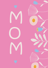 Happy Mother's Day Card. Template for ads, branding, banner, cover, label, poster print