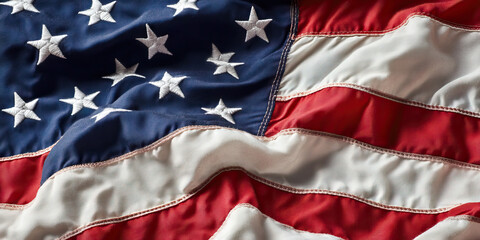 Obraz premium Close-up of Folded United States Flag