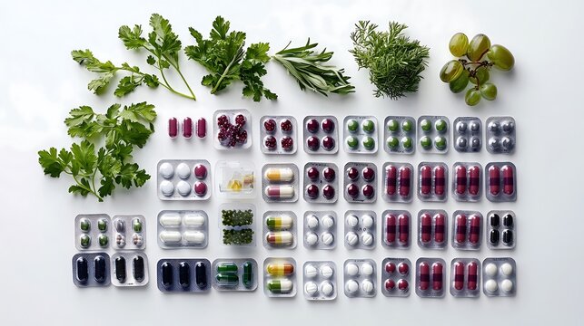 An engaging poster background incorporating a mosaic of various pill blister packs and natural plant elements, arranged to convey a message of environmental responsibility through medication disposal.