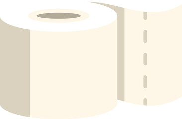 Simple illustration of a toilet paper roll unrolling, emphasizing the perforated line for easy tearing